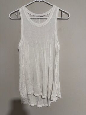 Double Zero White Sleeveless Scoop Tank